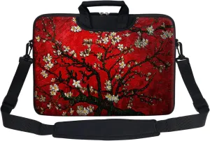 Meffort Inc Neoprene Laptop Shoulder Briefcase Bag Carry Case Handbag for 15 15.6 inch Notebook Computer - Vincent Van Gogh Cherry Blossoming