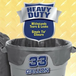 Member's Mark New Heavy Duty Power Guard Large Trash Bags 33 Gal, Black