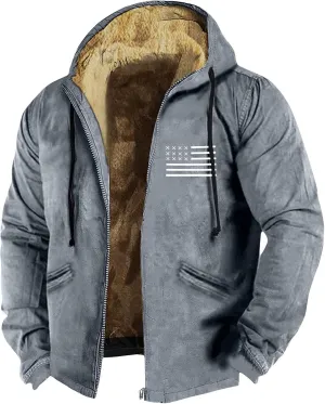 Mens Fuzzy Sherpa Jacket Long Sleeve Fleece Zip Up Coat Parka Warm Over Outerwear Windbreaker Casual Hoodies Hooded