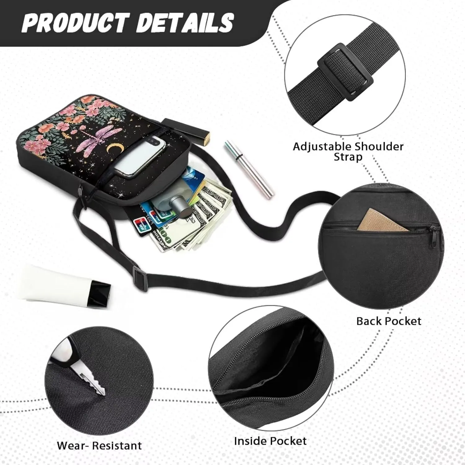 Messenger Bag for Women Crossbody Bag for Kids Satchel Bag Cell Phone Bag Purse