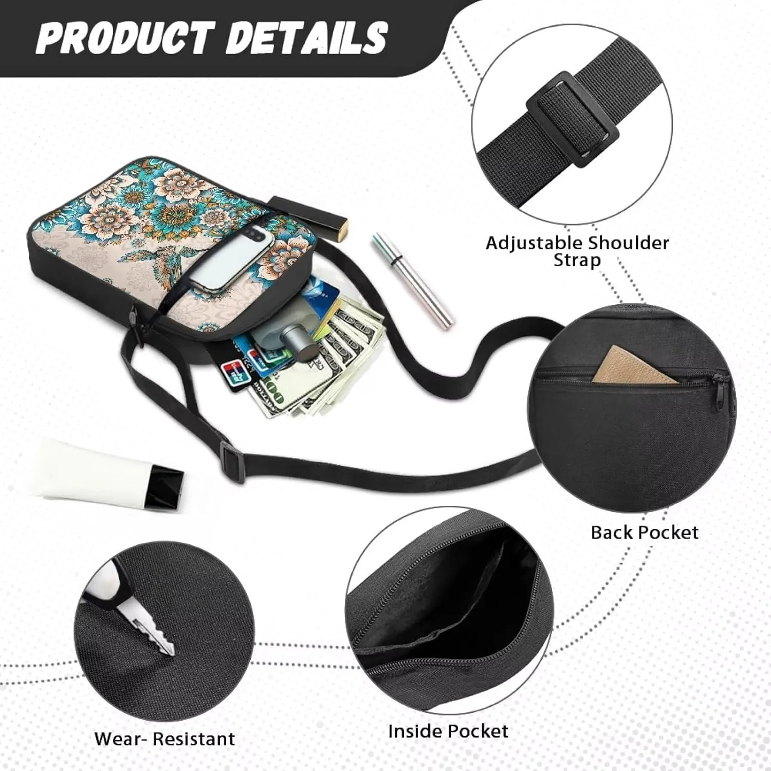 Messenger Bag for Women Crossbody Bag Medium Satchel Bag Purse Cell Phone Bag