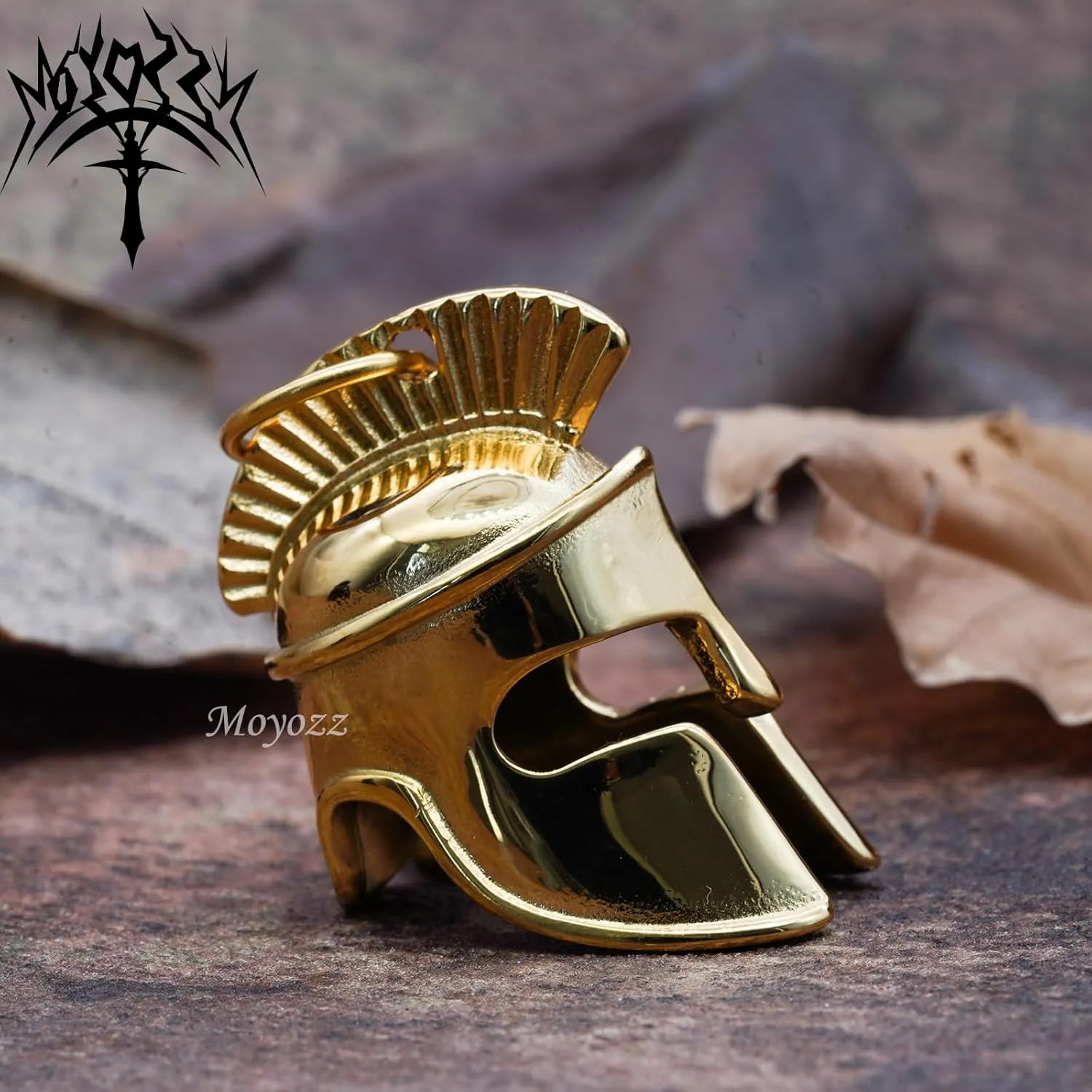 Motorcycle Biker Roman Gladiator Warrior Spartan Helmet Guardian Bell Luck Gremlin Ride Bell Hanger or Lucky KeyChain