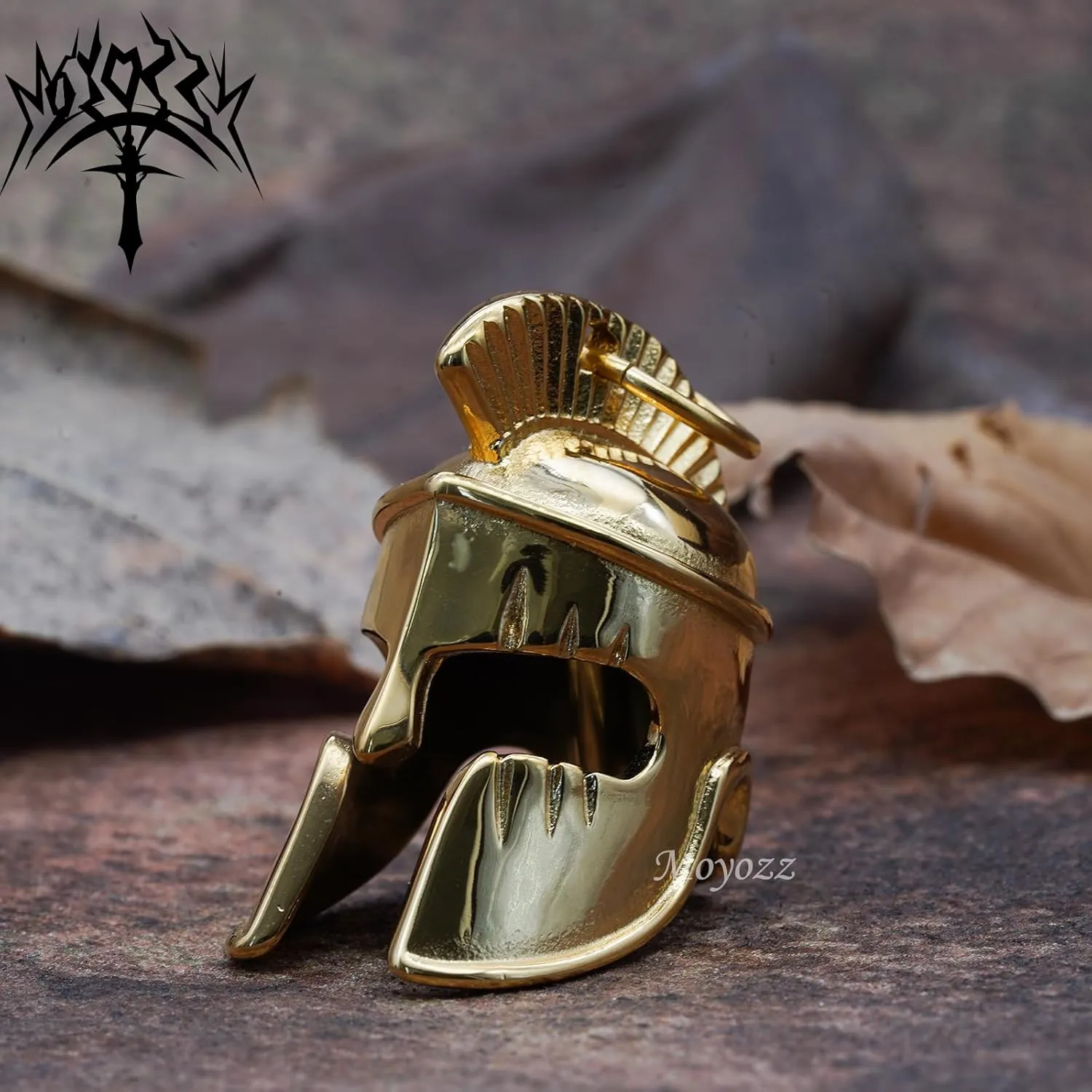 Motorcycle Biker Roman Gladiator Warrior Spartan Helmet Guardian Bell Luck Gremlin Ride Bell Hanger or Lucky KeyChain