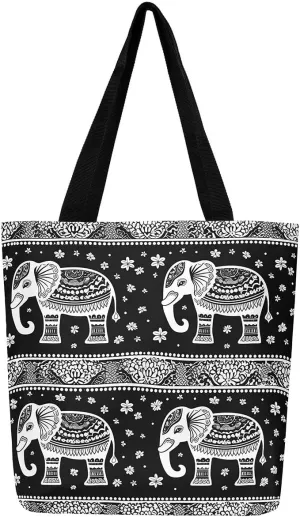 Mountain River Canvas Tote Bag for Women,Pineforest Waterproof Beach Bag Trees Gold Sun Lake Shoulder Bag