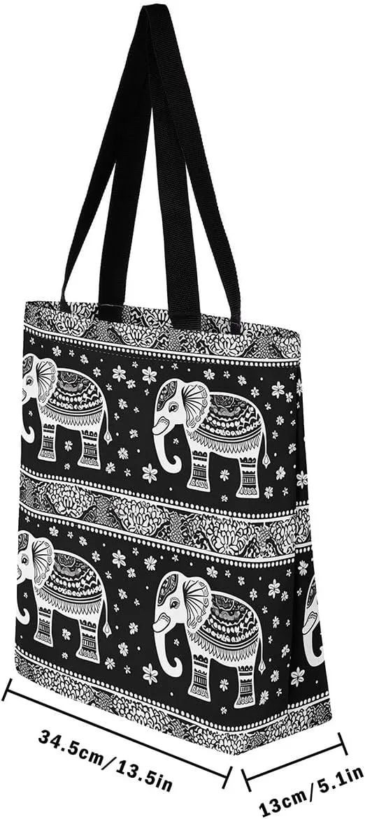 Mountain River Canvas Tote Bag for Women,Pineforest Waterproof Beach Bag Trees Gold Sun Lake Shoulder Bag