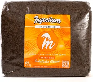 Mycelium Master Mix Mushroom Growing Kit I Alder & Soy Hull Substrate Blend I High Yield Proprietary Mix I All-in-One Organic Sterilized Grow Bag for Starter & Pro Home Growers, 10lbs