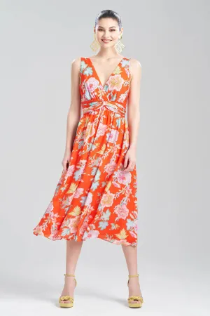 Natori Amanpulo Obi Silk Beaded Dress