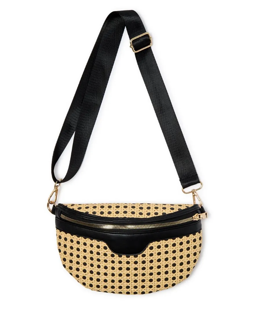 Natural Cane Crossbody Sling Bag