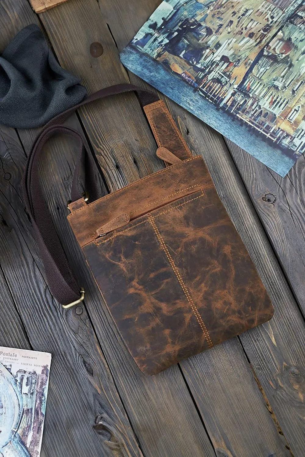 Natural leather bag