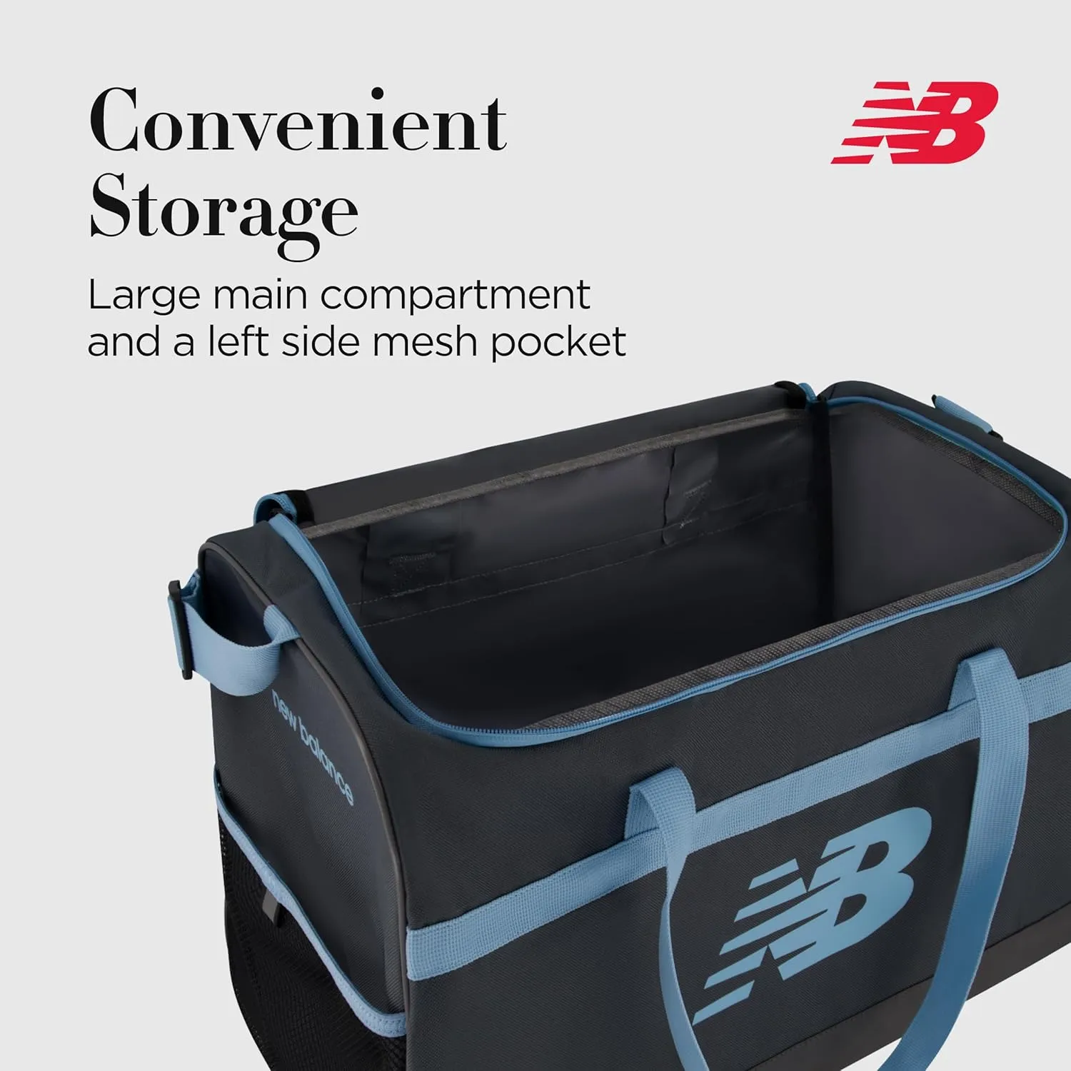 New Balance Duffel Bag, Small Carry On Gym Travel Luggage with Carrier Handles and Adjustable Shoulder Strap