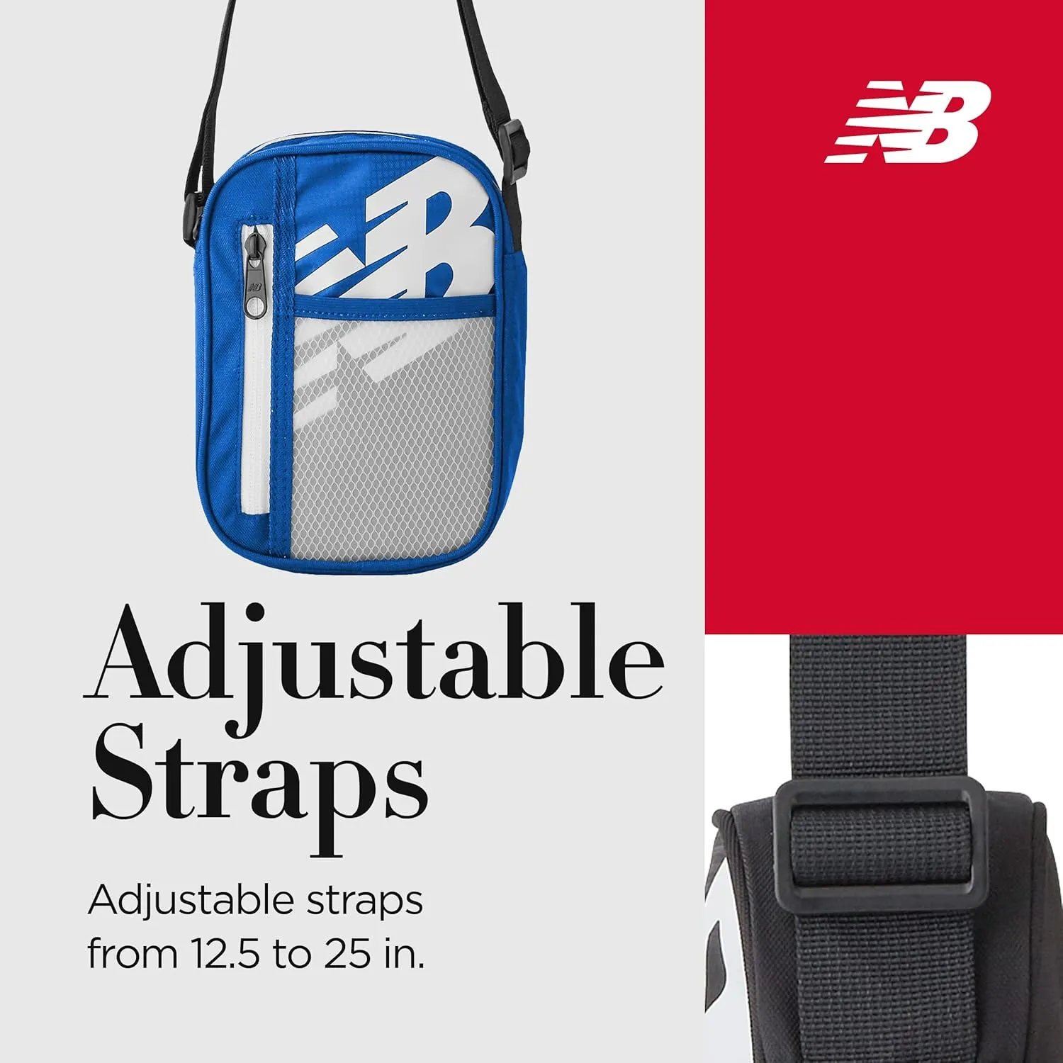 New Balance Shoulder Bag, Core Performance Crossbody Purse for Men and Women