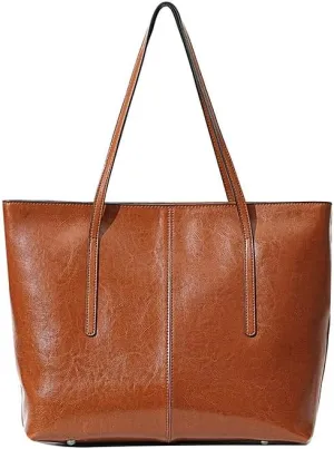 New Coffee Women Handbag 100% Genuine Leather Ladies Shoulder Purse Ladies Black Tote Bag Large Capacity Shopper Bags