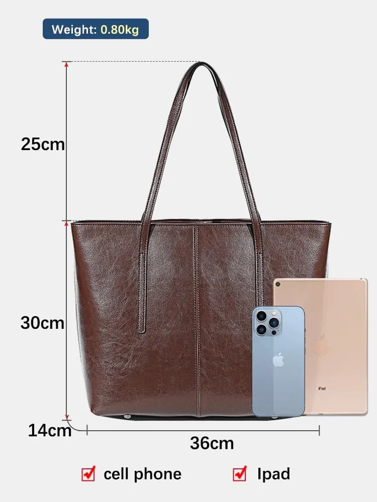 New Coffee Women Handbag 100% Genuine Leather Ladies Shoulder Purse Ladies Black Tote Bag Large Capacity Shopper Bags