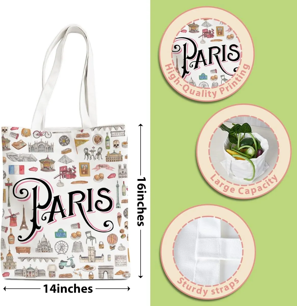 New York Paris Chicago Nashville Italy Los Angeles Las Vegas Lover Gifts Tote Bag Beach Bag Travel Gift