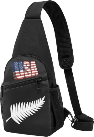 New Zealand Maori Fern，Fashion One-Shoulder Bag，Anti-Theft Crossbody Shoulder Chest Bag