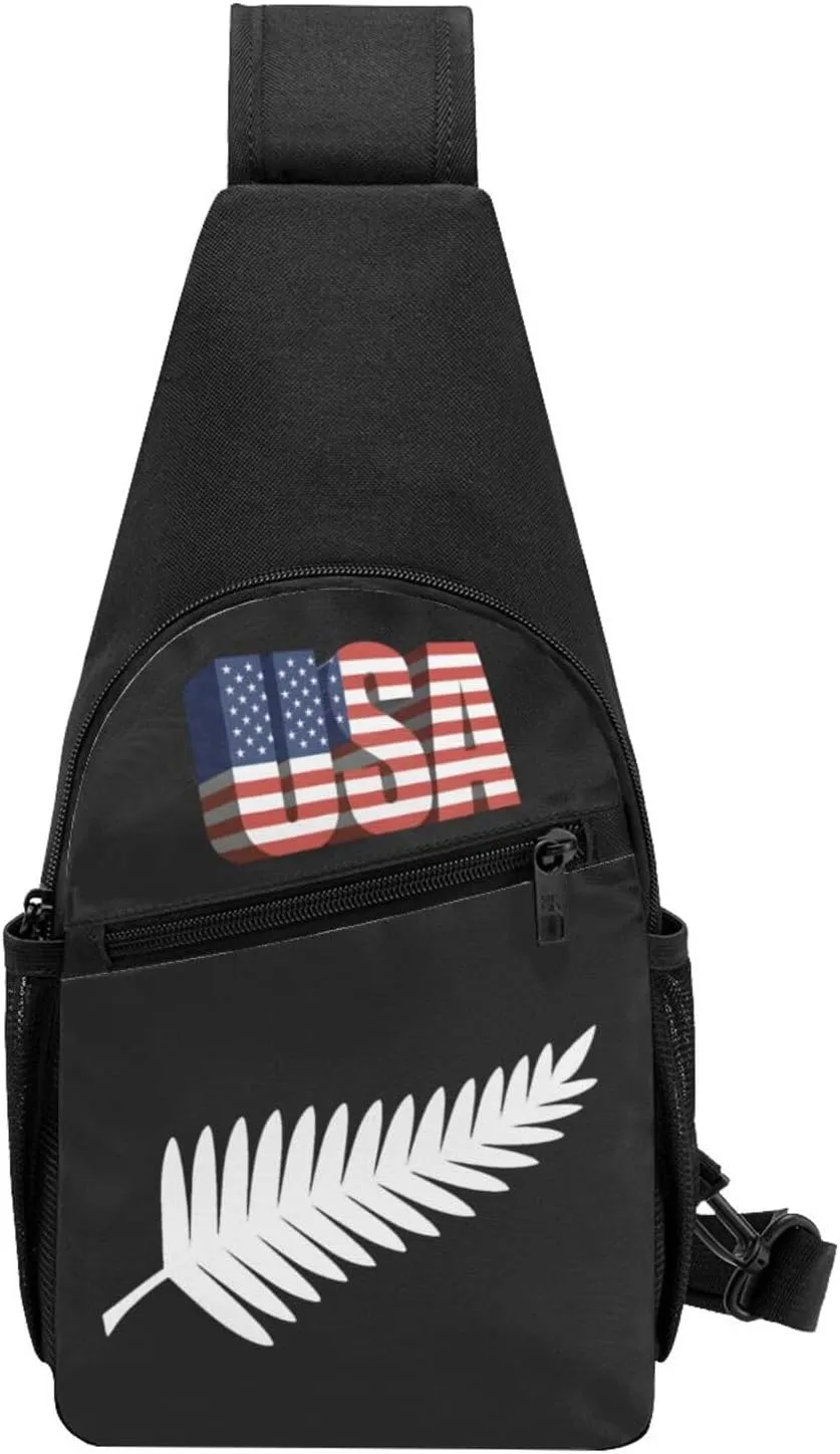 New Zealand Maori Fern，Fashion One-Shoulder Bag，Anti-Theft Crossbody Shoulder Chest Bag