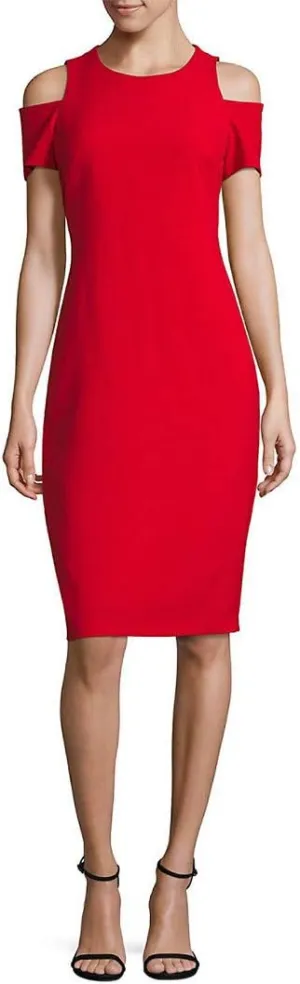 Nicole Miller New York Women's Cold-Shoulder Fitted Dress