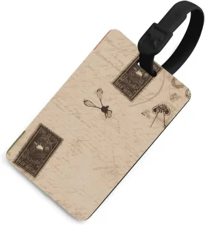 Old Fashioned Mail Luggage Tags Baggage Card Holder for Suitcases with Privacy Shield Travel Bag Name ID Tag for Men and Women Handbag Backpack Black-Style