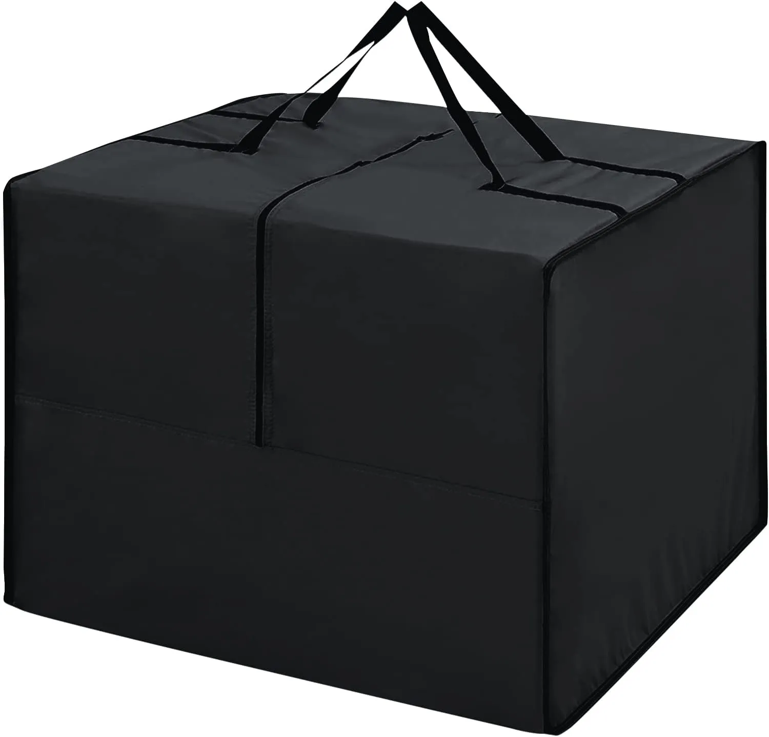 Outdoor Cushion Storage Bag Square Cushion Storage Bags Water Resistant All Weather Protection with Zipper and Handle Garden Furniture Cushion Carrying Bags-81x81x61cm/32"L x 32" W x 24" H (Black)