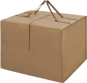Outdoor Square Cushion Storage Bags - Water Resistant, All Weather Protection with Zipper and Handle - 81x81x61cm/32"L x 32" W x 24" H (Coffee)