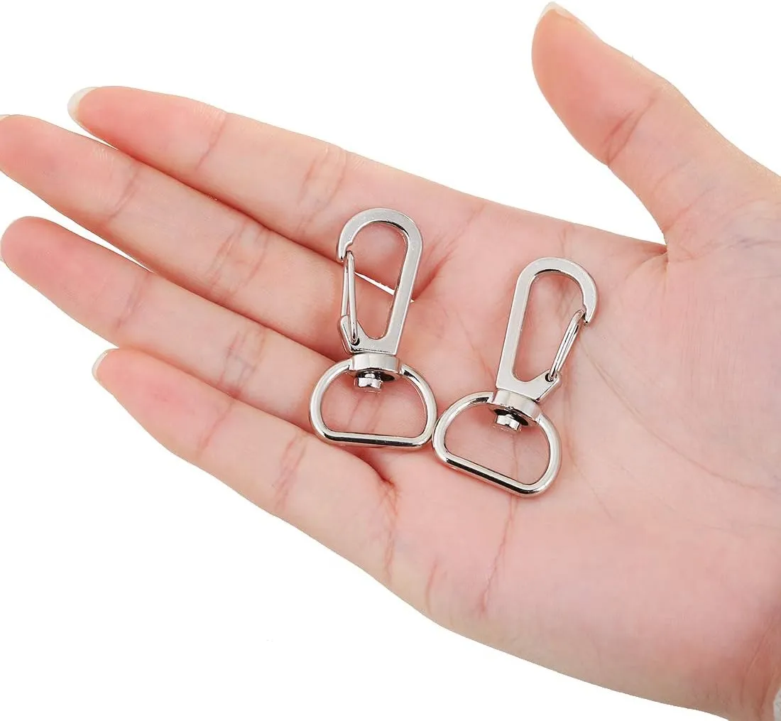 Pack of 40 1.5" Metal Swivel Clasps Snap Lanyard Snap Hook Lobster Claw Clasp-On Keychain Ring Hook Clip for Keys, Lanyards (3/4" Inside Wideth)