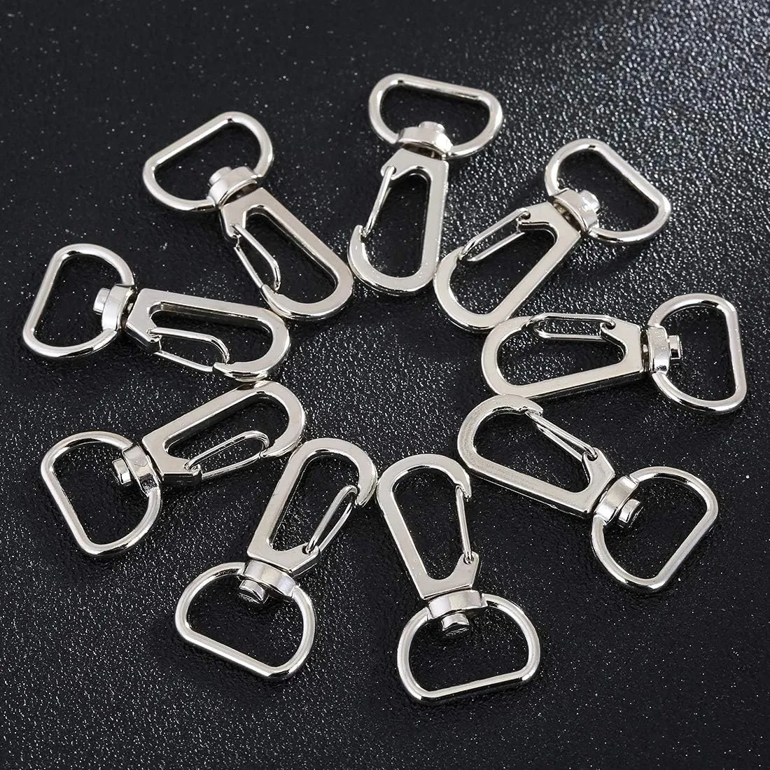 Pack of 40 1.5" Metal Swivel Clasps Snap Lanyard Snap Hook Lobster Claw Clasp-On Keychain Ring Hook Clip for Keys, Lanyards (3/4" Inside Wideth)