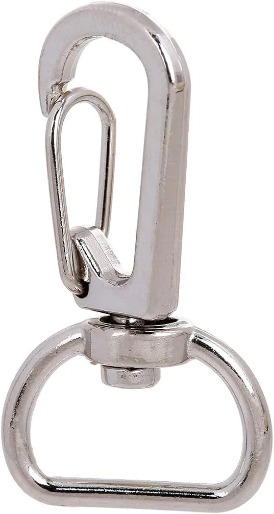 Pack of 40 1.5" Metal Swivel Clasps Snap Lanyard Snap Hook Lobster Claw Clasp-On Keychain Ring Hook Clip for Keys, Lanyards (3/4" Inside Wideth)