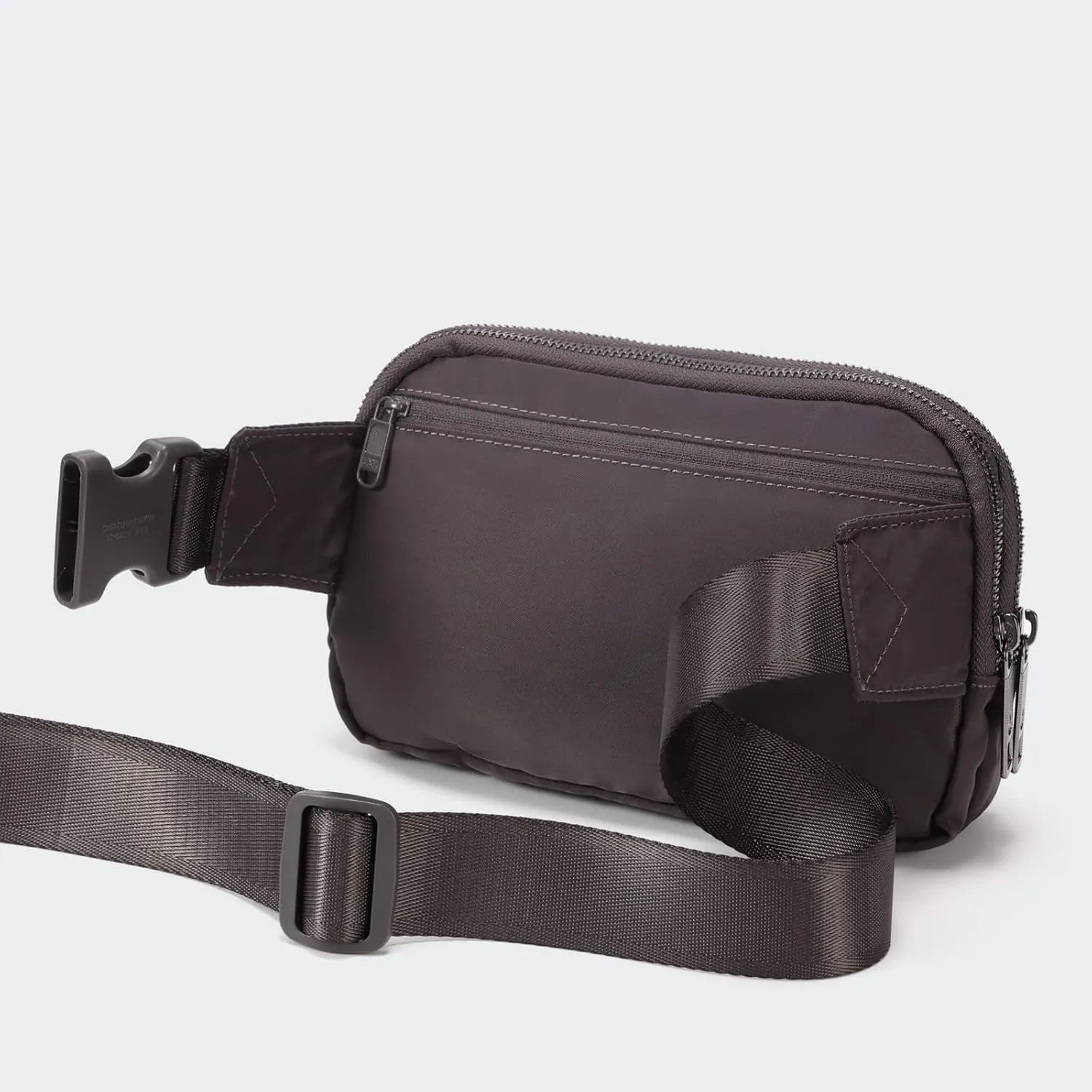 Pander Everywhere Belt Bag for Women, 5 Zipper Pockets Nylon Crossbody Fanny Pack Purse (Dim Grey)
