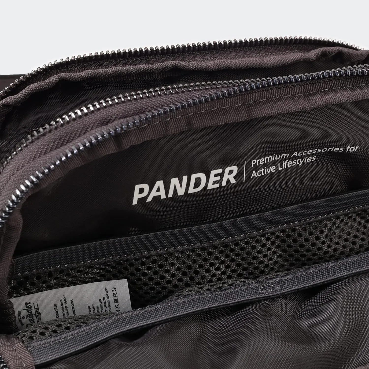 Pander Everywhere Belt Bag for Women, 5 Zipper Pockets Nylon Crossbody Fanny Pack Purse (Dim Grey)