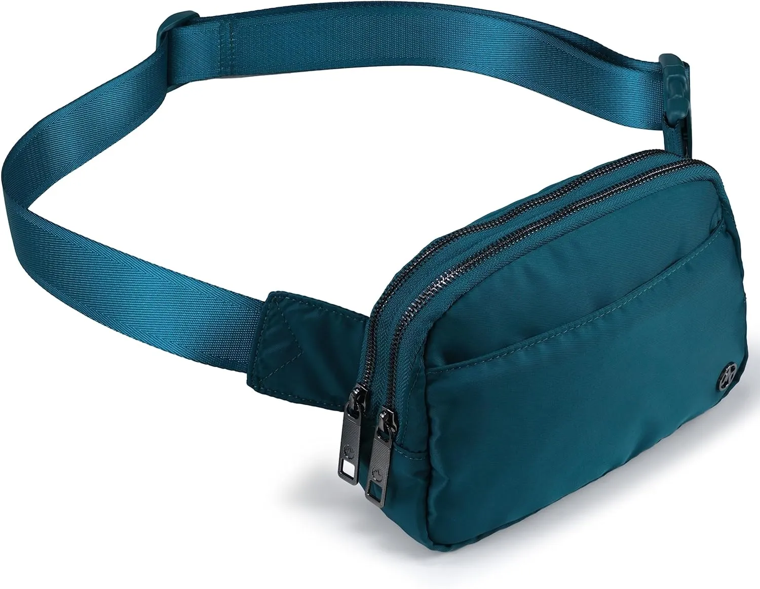 Pander Everywhere Belt Bag for Women, 5 Zipper Pockets Nylon Crossbody Fanny Pack Purse (Teal Blue)