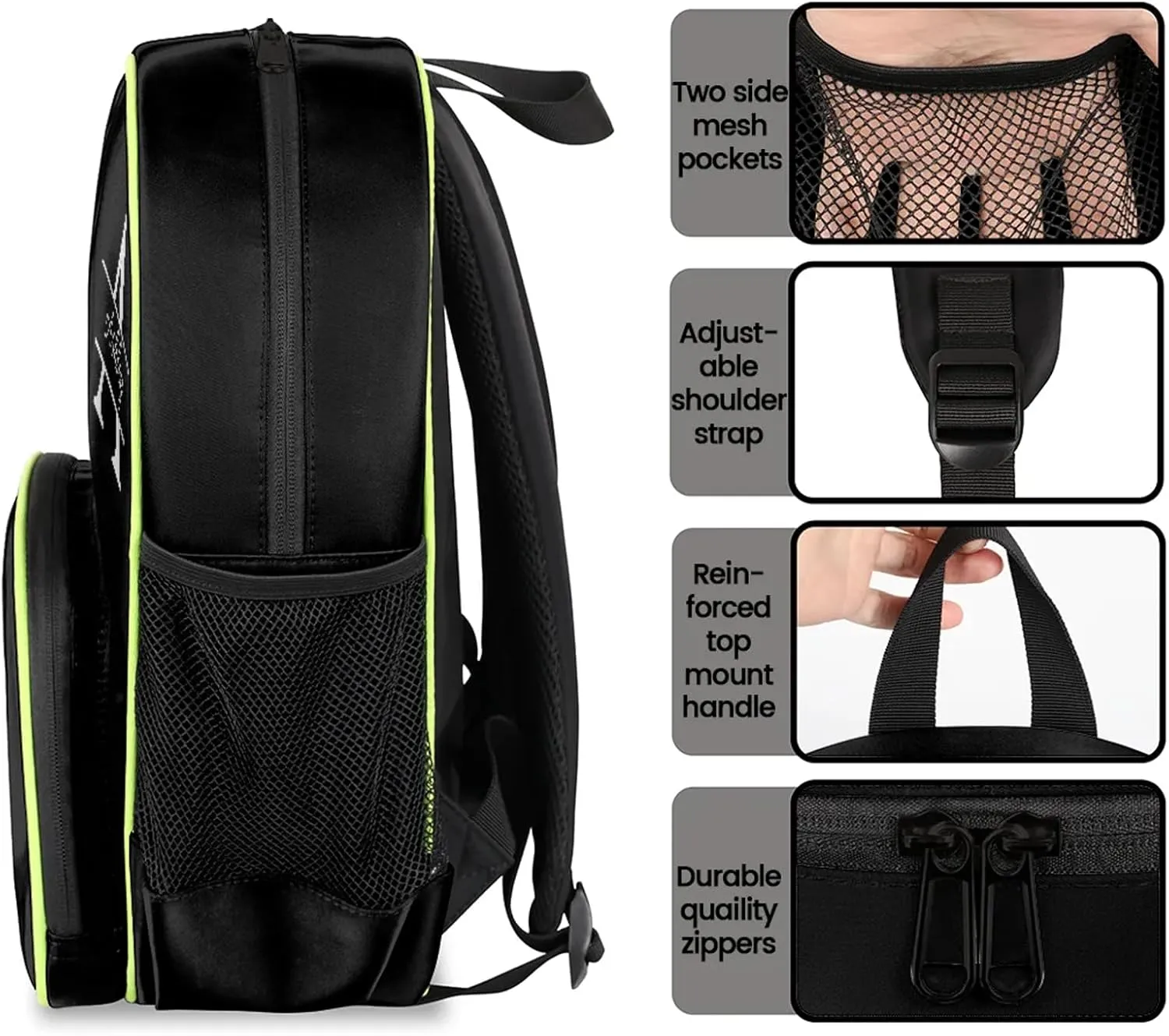 Personalized Backpack with Initial & Name Customized Shoulder Bag for Women Waterproof Travel Casual Daypack Gifts 14.2in, Pure Black