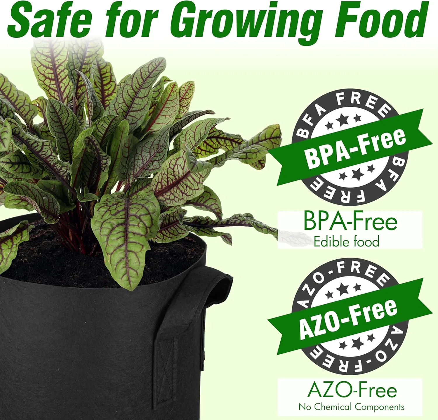 PHYEX 12-Pack 5 Gallon Grow Bags, Thickened 300G Nonwoven Fabric Pots with Reinforced Handles, Planting Bags for Healthy Root Growth, Vegetables, and Flowers, Come with 12 Pcs Plant Labels