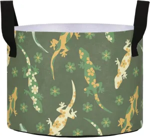 Pigsaly 10 Gallon Grow Bags Cute Skin Green Lizards Flowers Plant Grow Bag Garden Plant Bags with Handles Heavy Duty Fabric Pots Grow Pots for Vegetables Flowers Fruits XL