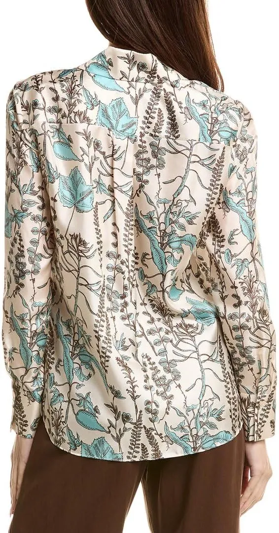 Point Collar Silk Blouse