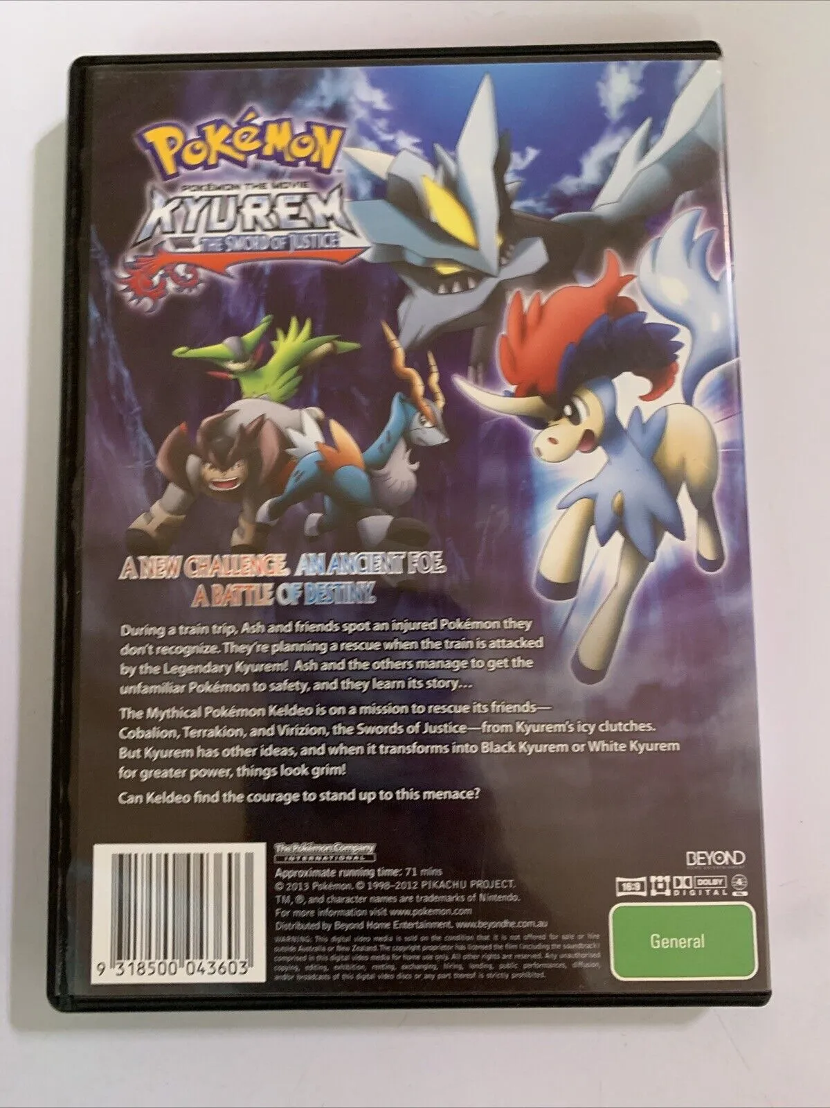Pokemon the Movie: Kyurem vs. the Sword of Justice (DVD, 2012) Anime Region 4