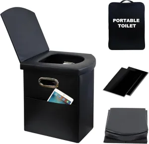 Portable Toilet for Adults, Extra Large 16.5in Height Portable Camping Toilet, Multi-Functional Mobile Toilet, Weight Capacity of 440 pounds, Convenient to Carry, Suitable for Camping, Car