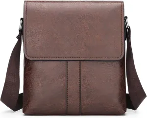 PORT&LOTUS Messenger Bags for Men - Small PU Leather Crossbody Bags