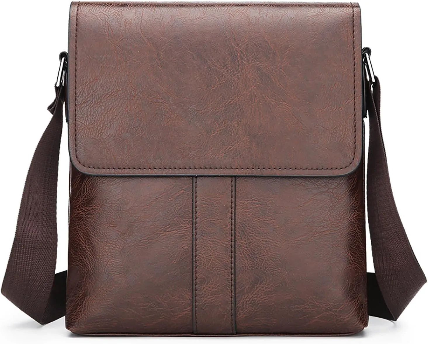 PORT&LOTUS Messenger Bags for Men - Small PU Leather Crossbody Bags