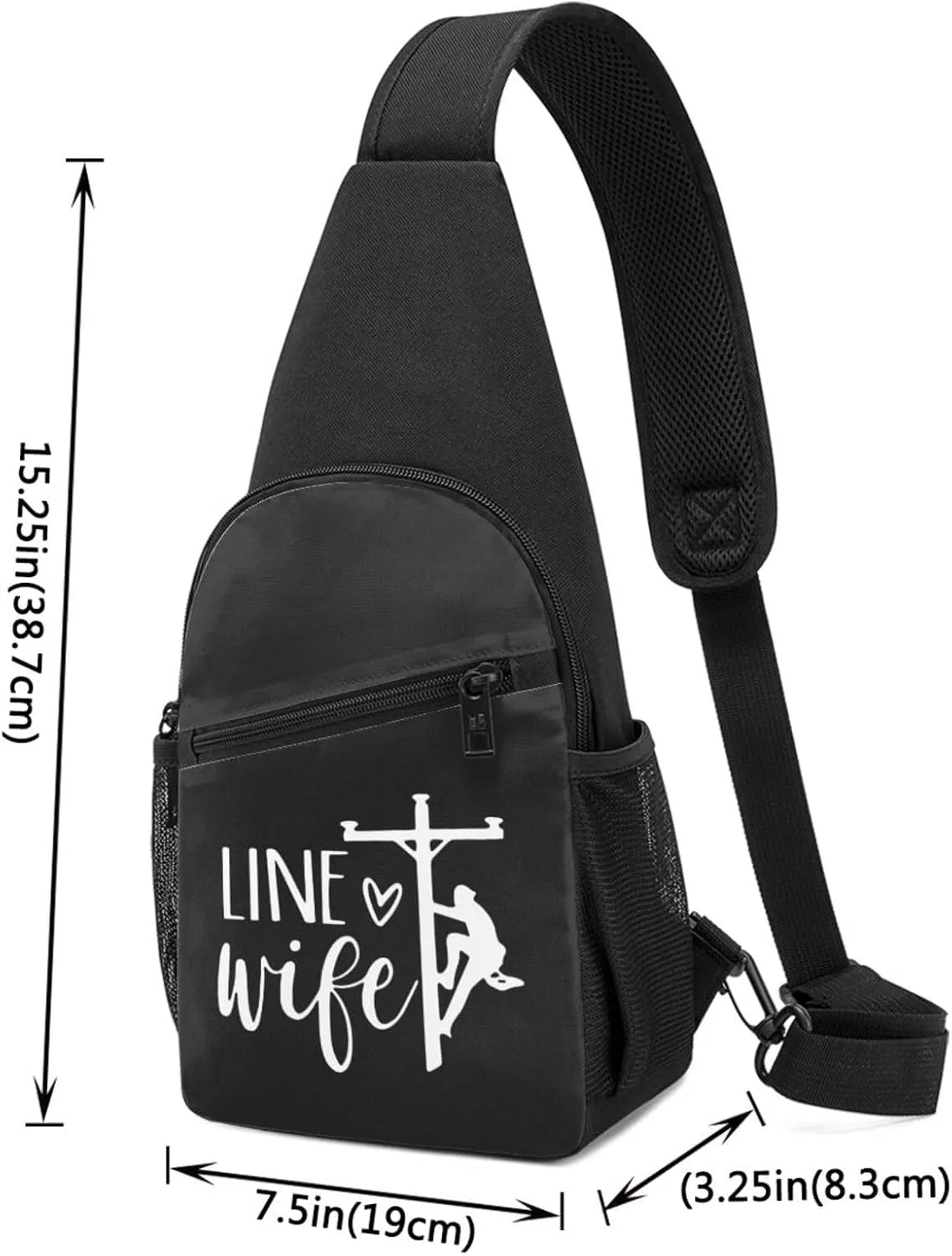 Proud Lineman's Wife Sling Bag Crossbody Backpack Shoulder Casual Daypack Bags for Men Women