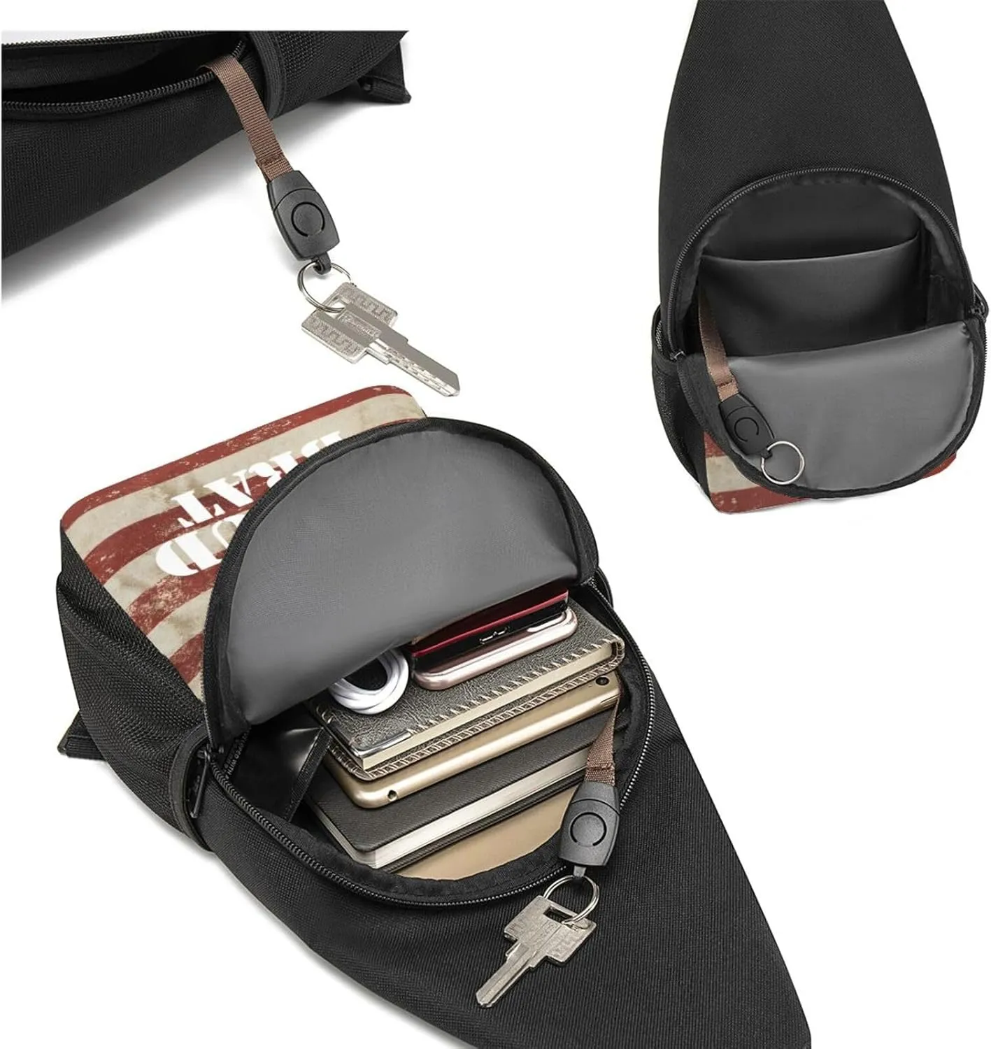 Proud U S Air Force Brat Sling Bag Crossbody Backpack Shoulder Casual Daypack Bags for Men