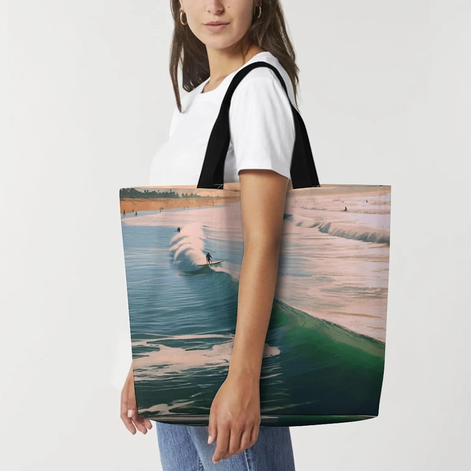 Psychedelic Smoke Tote Bag for Women Reusable Grocery Shoulder Bag Shopping Bags for Travel, Groceries