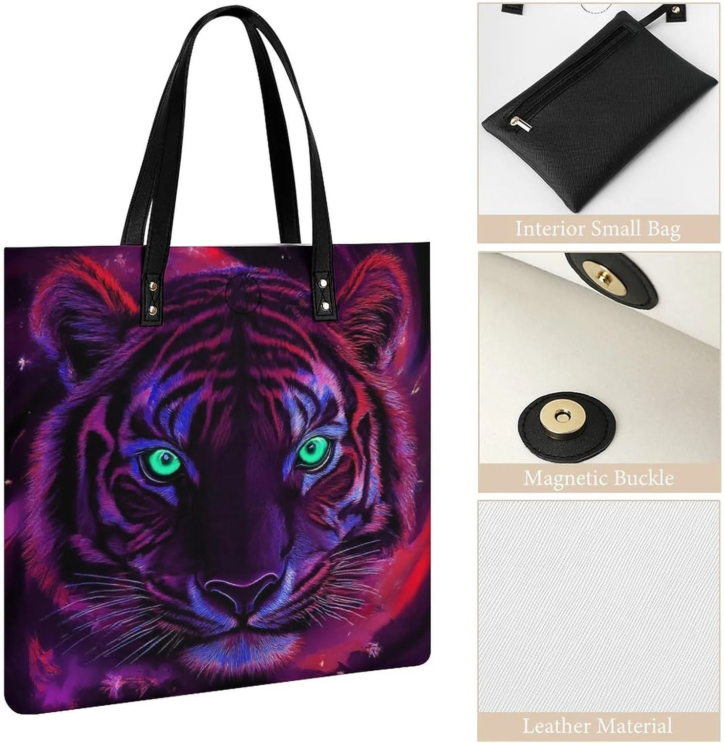 Pu Leather Tote Bag for Women Work Shoulder Bags Purses Handbags