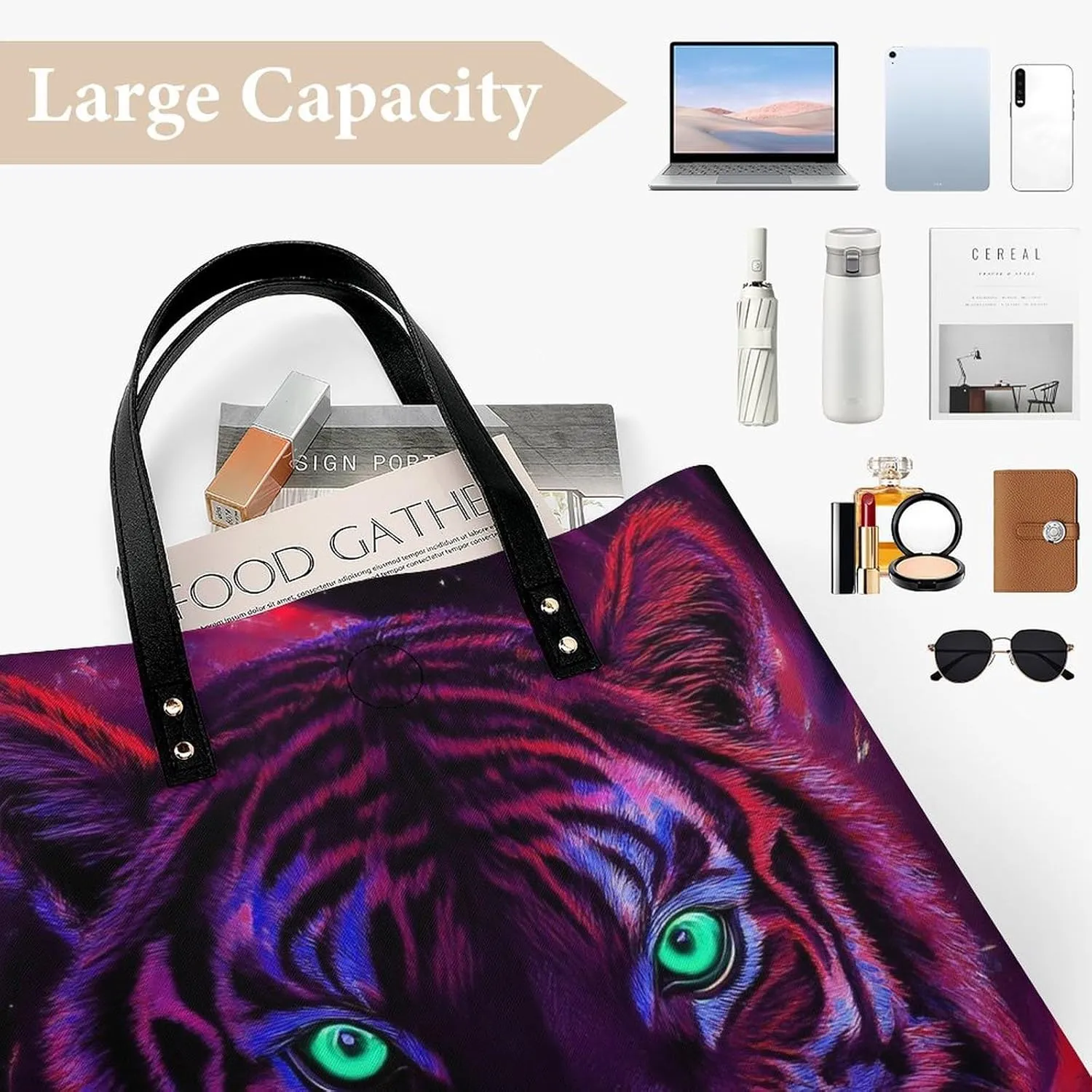 Pu Leather Tote Bag for Women Work Shoulder Bags Purses Handbags