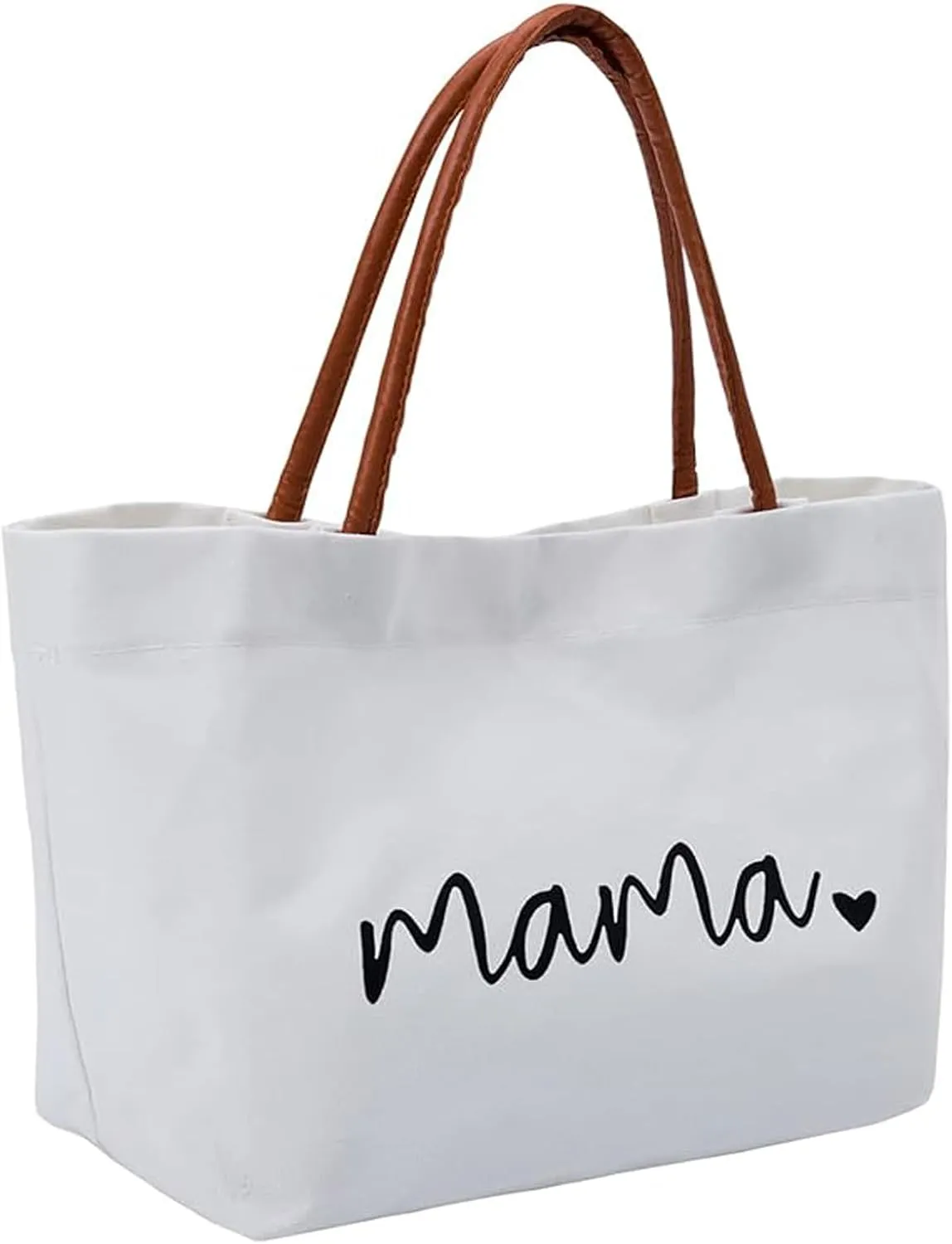 Pugtay Jute/Canvas Gifts for Mom, Mama Bag Mother Gifts Momlife Tote for Hospital, Shopping, Beach,Mother’s Day