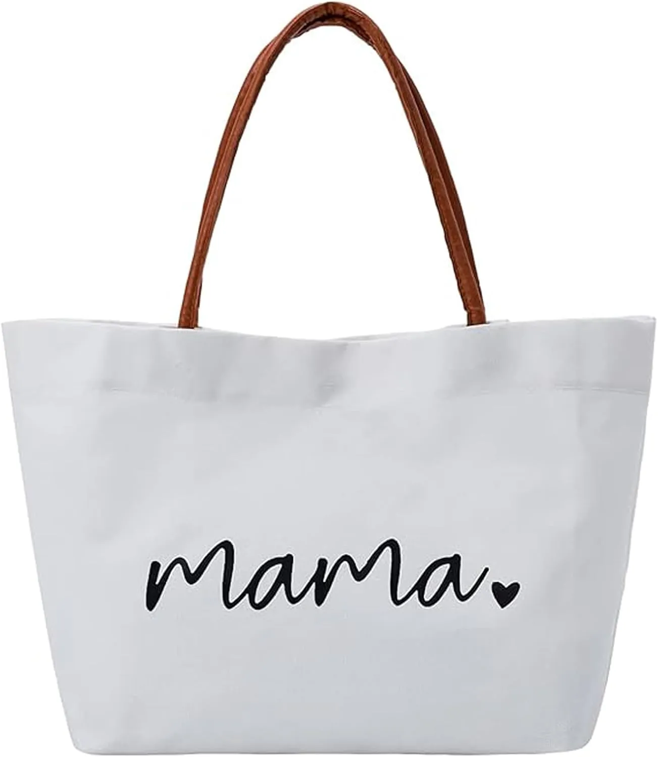 Pugtay Jute/Canvas Gifts for Mom, Mama Bag Mother Gifts Momlife Tote for Hospital, Shopping, Beach,Mother’s Day