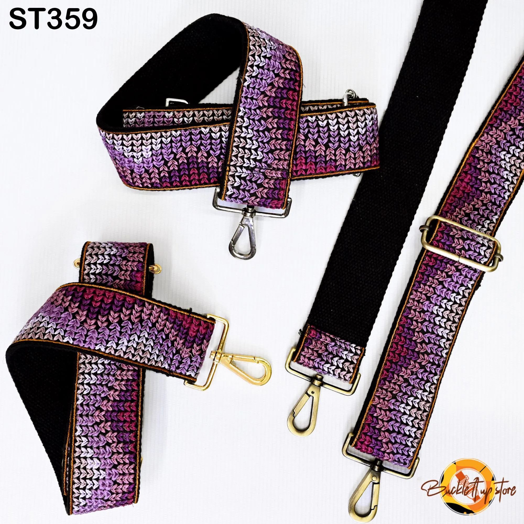 Purple Embroidery Replacement Purse Strap Gift Wife Crossbody Strap for Purses Floral Embroidered Bag Strap Boho Guitar Strap Handbag Strap