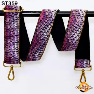 Purple Embroidery Replacement Purse Strap Gift Wife Crossbody Strap for Purses Floral Embroidered Bag Strap Boho Guitar Strap Handbag Strap
