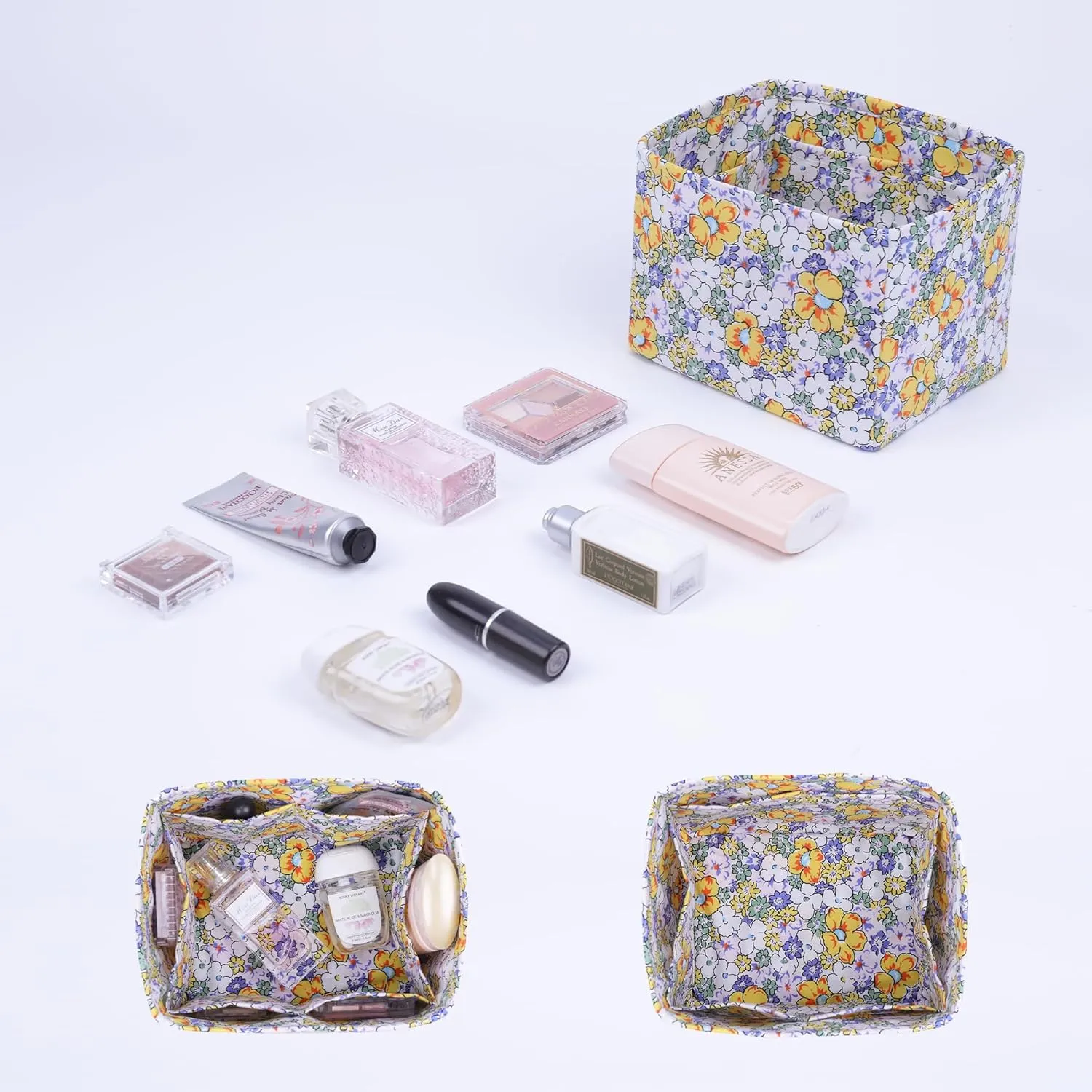 Purse Organizer Insert For Picotin 14/18/22/26 bags, Lightweight Bag Shaper Liner, Soft Women Luxury Handbag Tote Inner Bag(PC18,Blossoming)