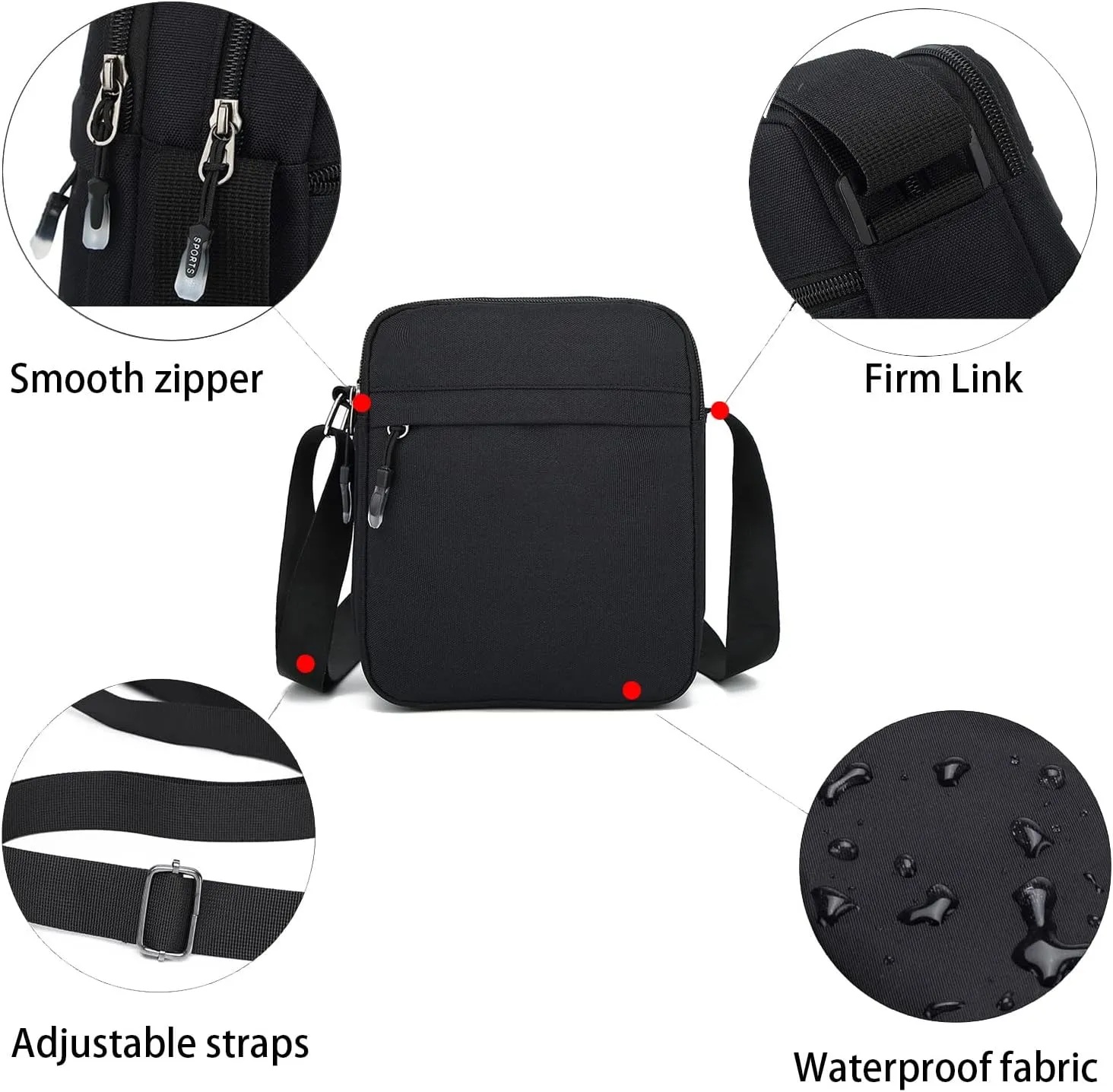 QBYVQQN Men's Cell Phone Shoulder Bag, Crossbody Bag Messenger Bag Casual Shoulder Holster Handbag Travel Pack
