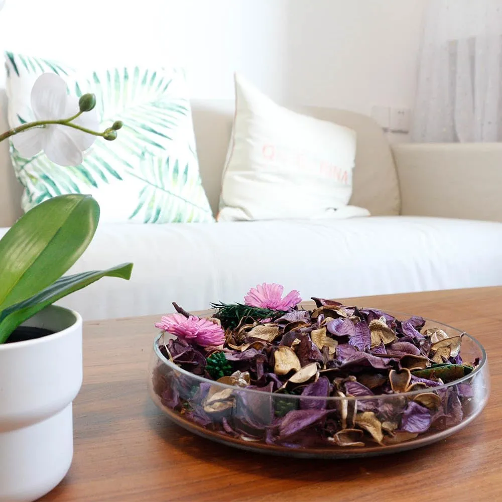 Qingbei Rina Spring Potpourri Bags,Lavender Scented Potpourri Bowl Filler,Purple Decorative Potpourri Dried Flowers,Home Fragrance Sachet of Petals, Vase Fillers,Bathroom Decor(8.4 oz)